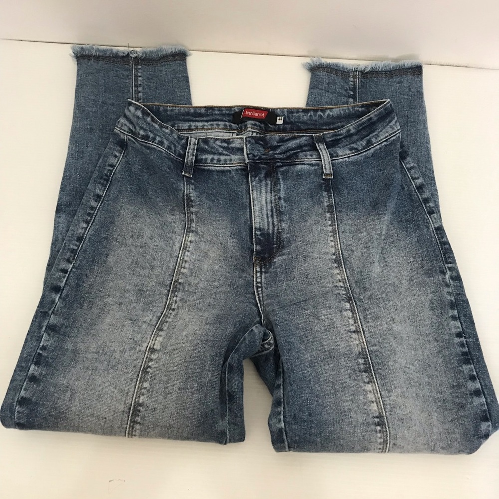 Jean Darrot Blue Acid-Wash Buttons Legs Jeans Size 44